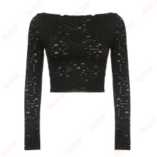 2021 Fashion Women Patchwork Long Sleeve Crop Tops Blouses Summer Fall Mesh See Through V-neck Sexy Club Blouse Shirts Female